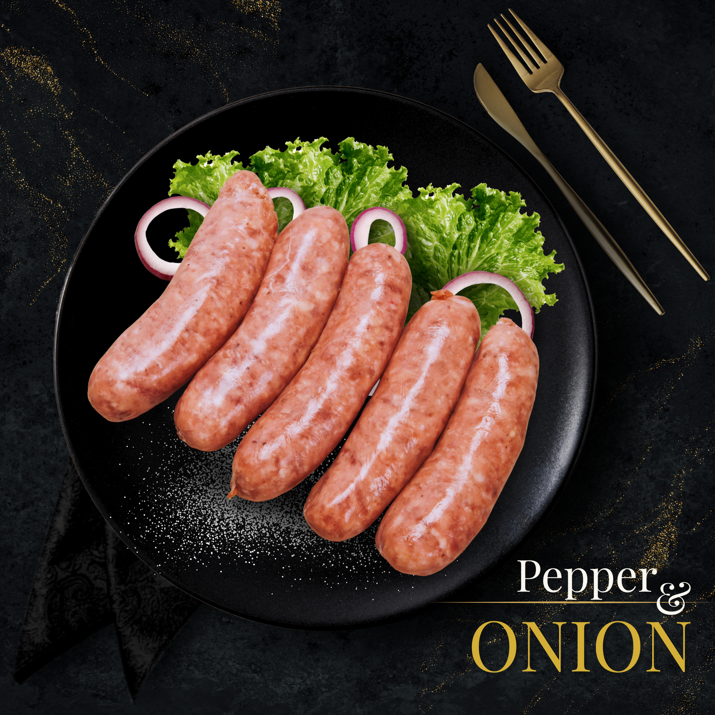 PORK SAUSAGE WITH PEPPER AND ONION (2 PACKS)
