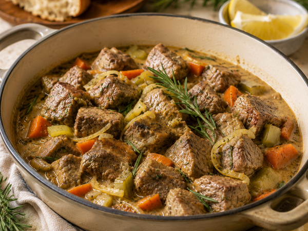 Tuscan Rose Veal Stew with Rosemary & Lemon