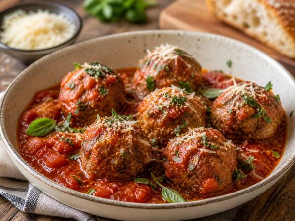 Parmesan Rose Veal Meatballs