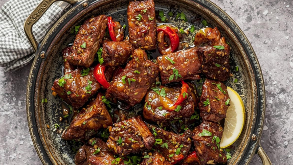 Sweet & Sticky Slow-Cooked  Rose Veal Short Ribs