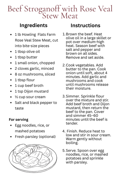Rose Veal Stew Beef (2 Packs)